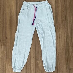 Sundry Light Blue Joggers with Pink and Blue Drawstring